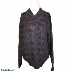 LA SQUADRA Montecarlo Gray Wool Angora Shawl Collar Sweater Size L